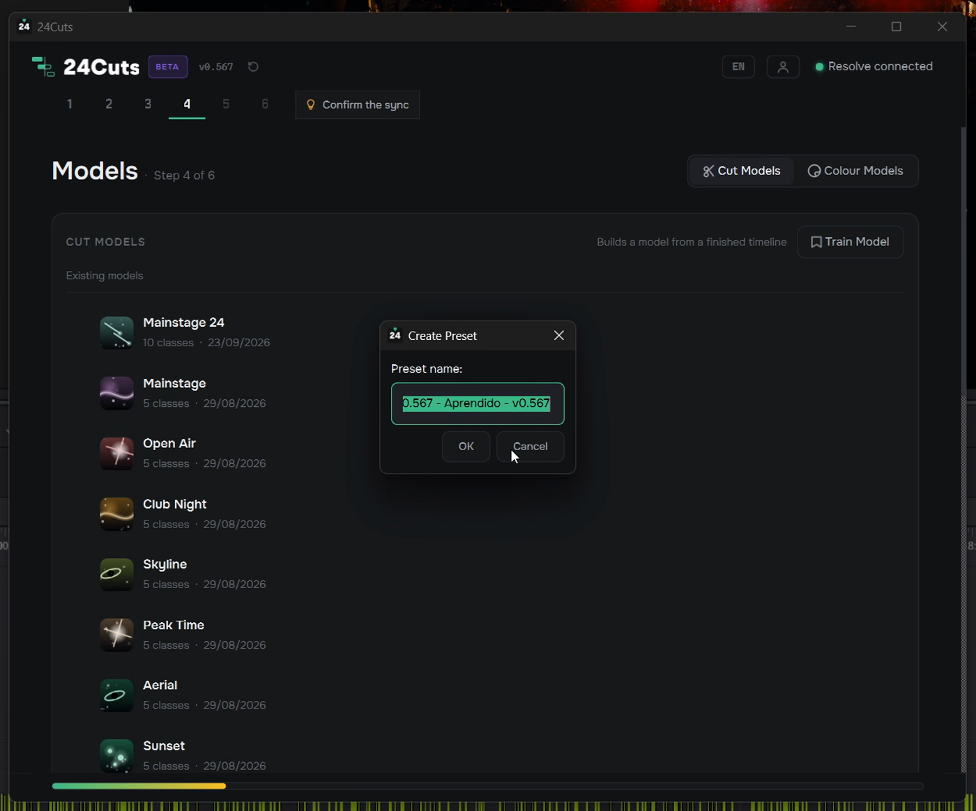 Name the new model. It joins Existing Models with the classes it learned.